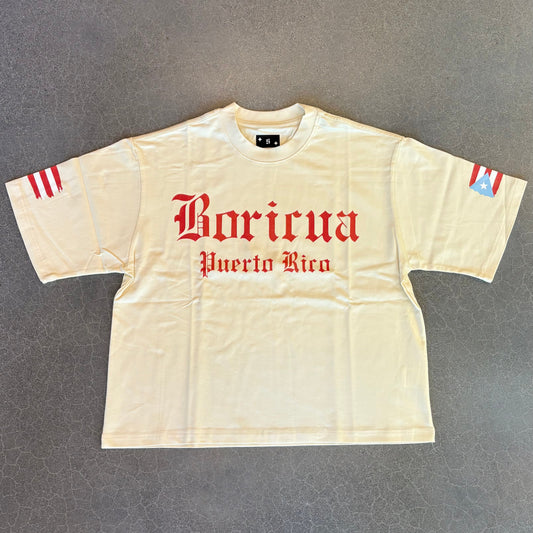 Boricua 787 Tee - Cream
